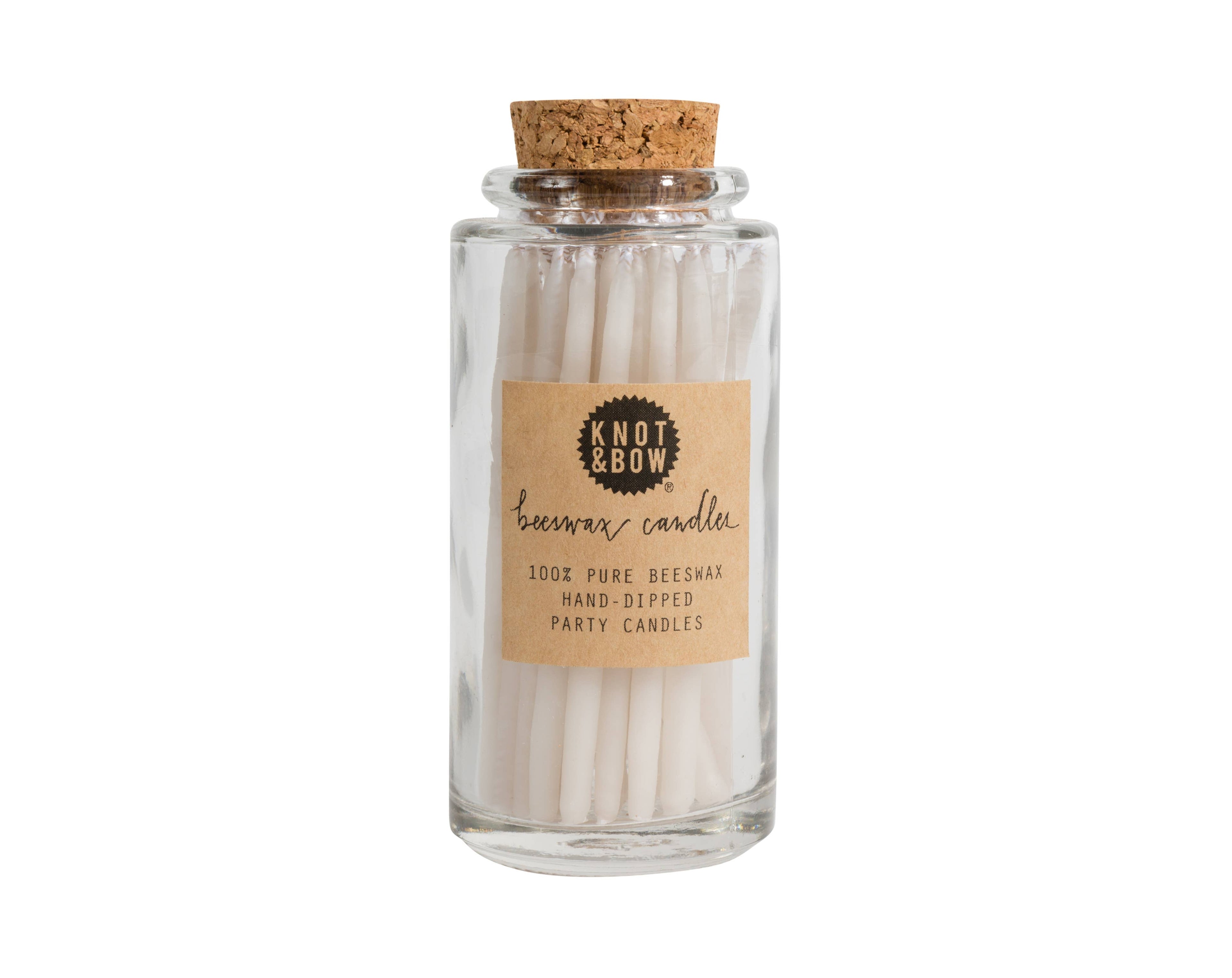 Ivory Beeswax Birthday Candles Jar