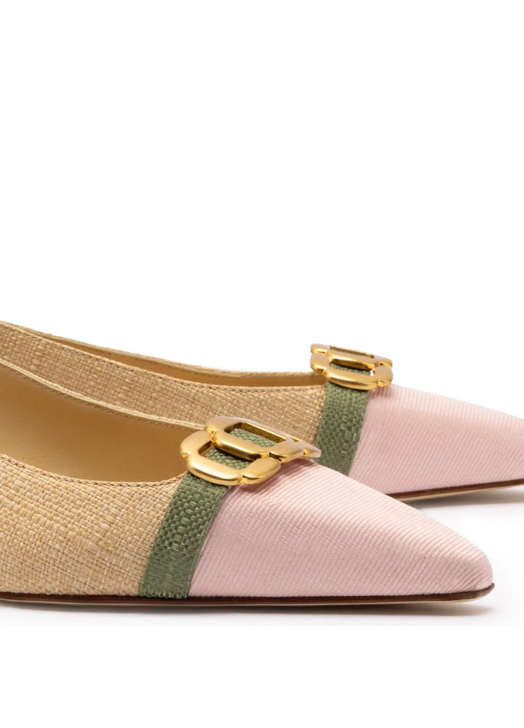 LARROUDE | Franca Pump In Beige Raffia