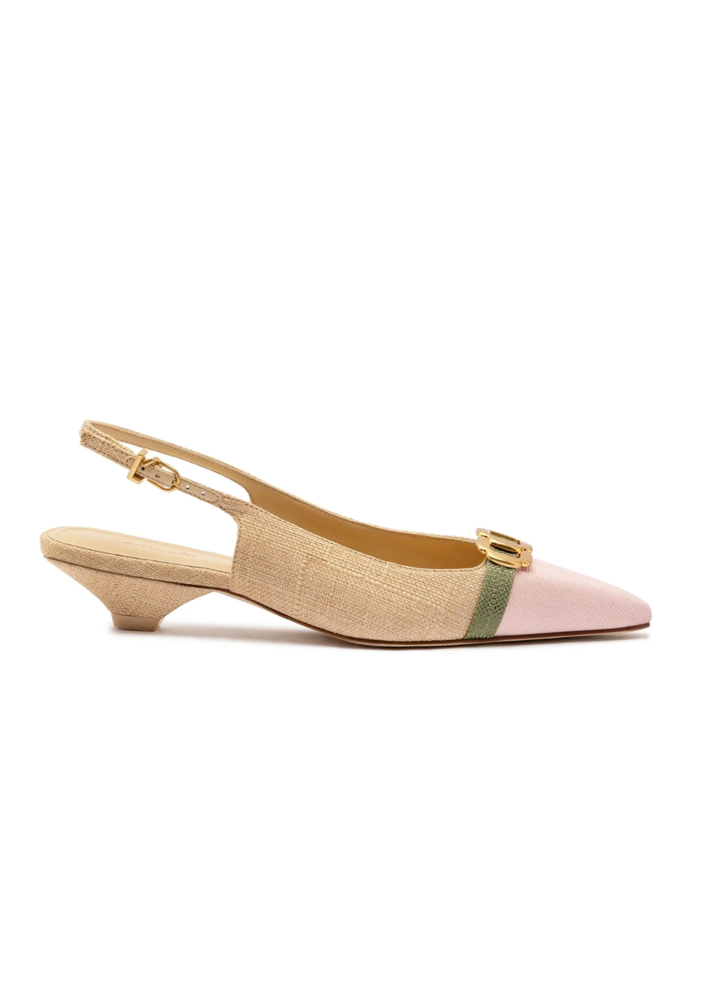 LARROUDE | Franca Pump In Beige Raffia