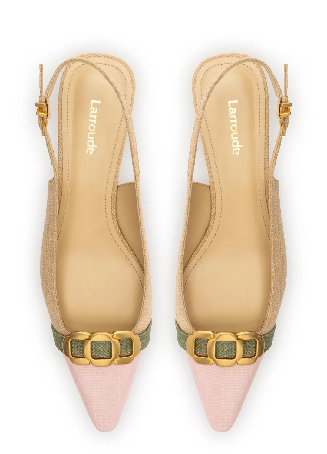 LARROUDE | Franca Pump In Beige Raffia