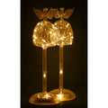 Red Co. 12 Gold Glass Christmas Praying Holy Angel Figurine Ornaments with LED Lights, Light-Up Holiday Season Décor – Set of 2