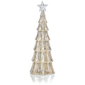 Red Co. 11.5” Light-Up Tabletop Christmas Tree Holiday Figurine with Star and LED Lights, Gold