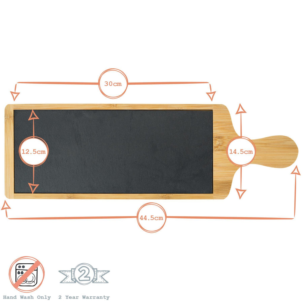 44.5cm x 14.5cm Slate Bamboo Serving Board