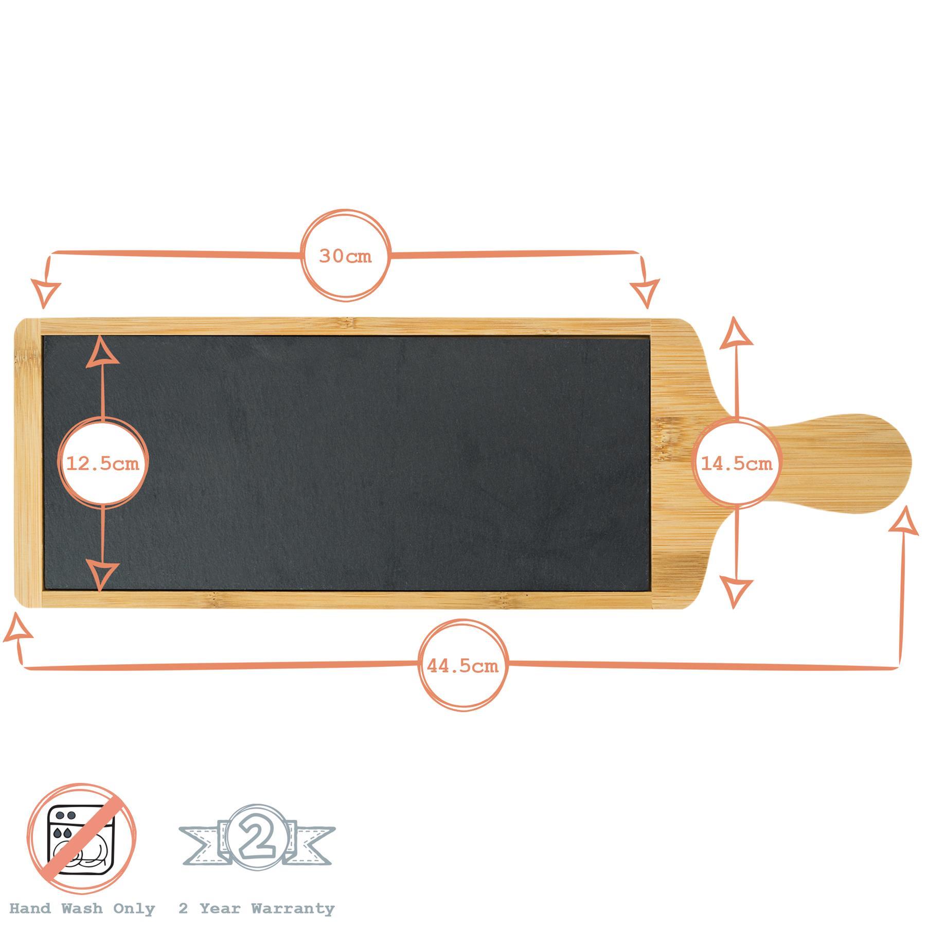 44.5cm x 14.5cm Slate Bamboo Serving Board