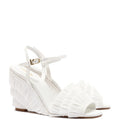 LARROUDE | Yves Fringe Wedge In White Raffia