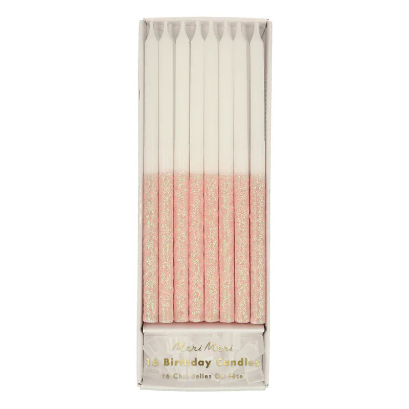 Glitter Dipped Celebration Candle, Set of 16