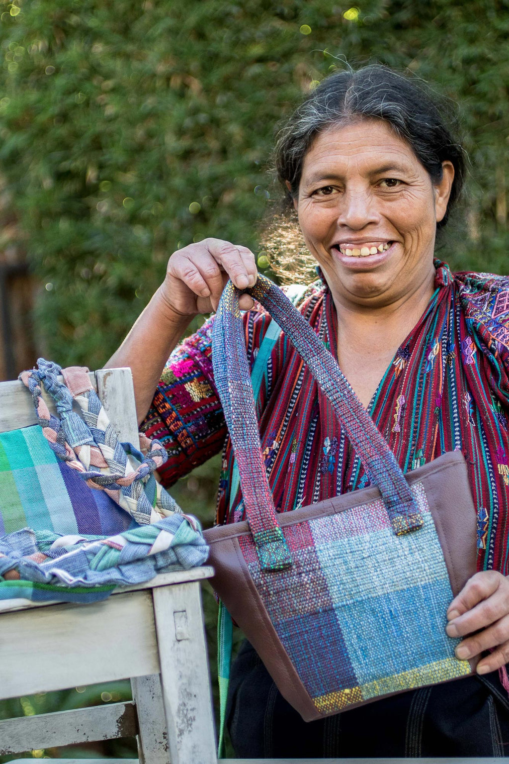 Cotton and Recycled Plastic Shopping Bag from Guatemala - Revived Shopping