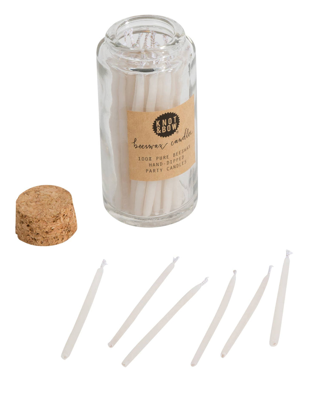 Ivory Beeswax Birthday Candles Jar
