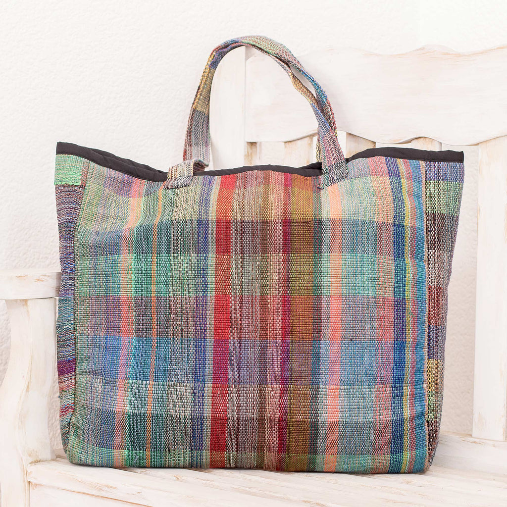 Cotton and Recycled Plastic Shopping Bag from Guatemala - Revived Shopping