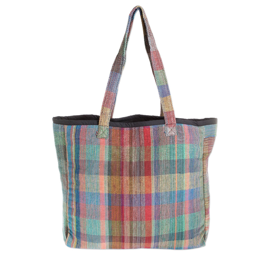 Cotton and Recycled Plastic Shopping Bag from Guatemala - Revived Shopping