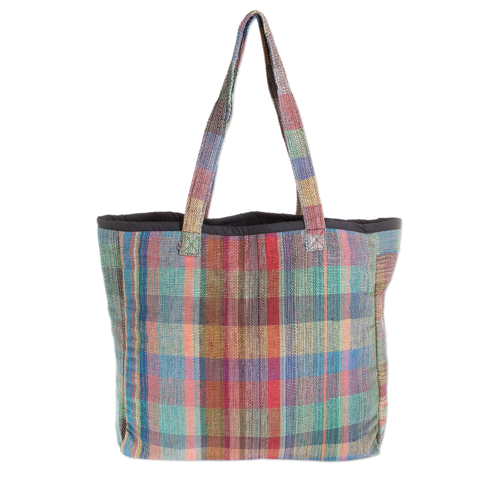 Cotton and Recycled Plastic Shopping Bag from Guatemala - Revived Shopping