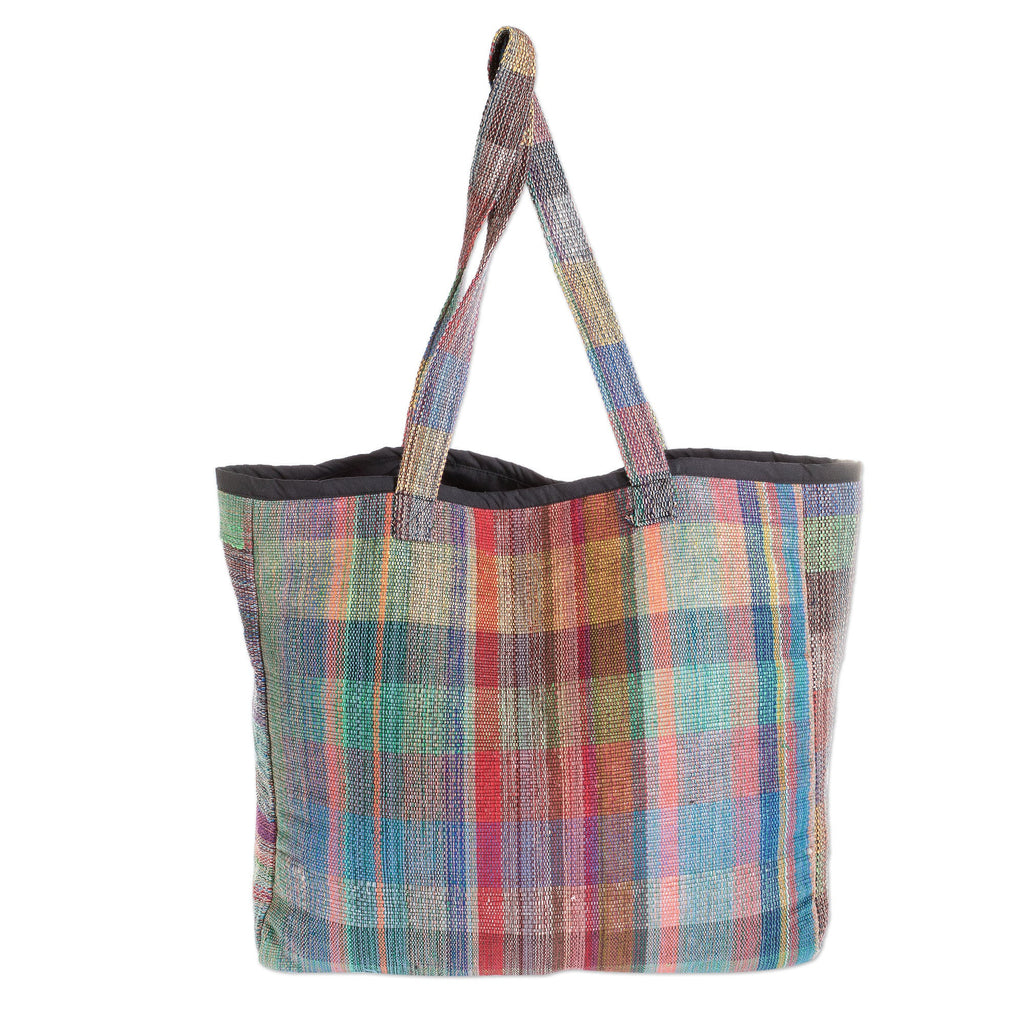Cotton and Recycled Plastic Shopping Bag from Guatemala - Revived Shopping