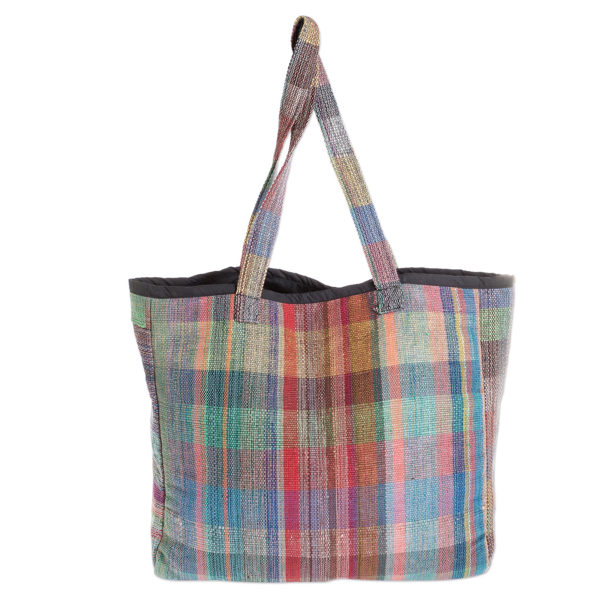 Cotton and Recycled Plastic Shopping Bag from Guatemala - Revived Shopping