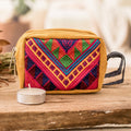 Mustard Cotton Coin Purse with Handwoven Geometric Motifs - Practical Mustard