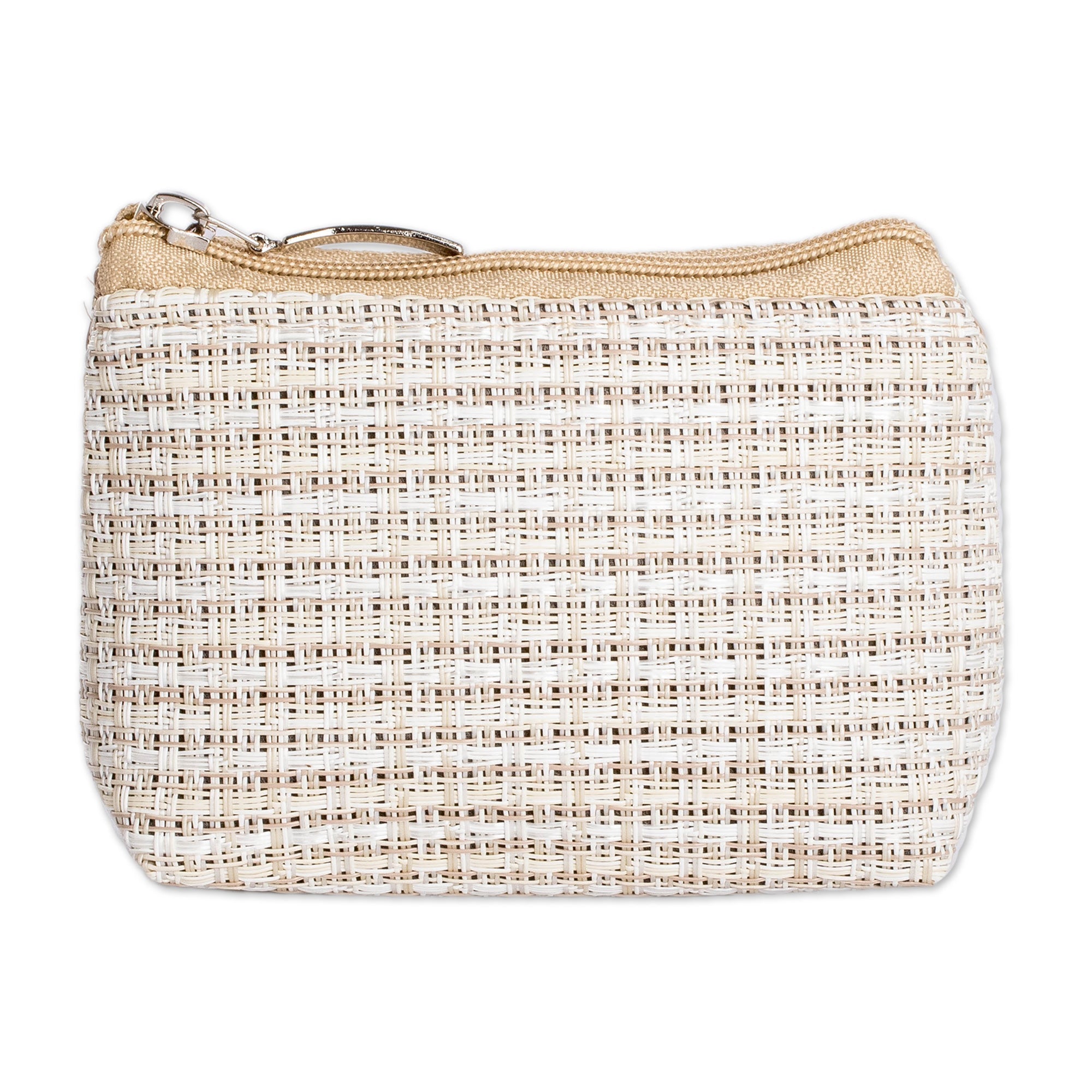 Costa Rican-Made Ecru Beige Coin Purse with Zipper Closure - Ecru Occasion