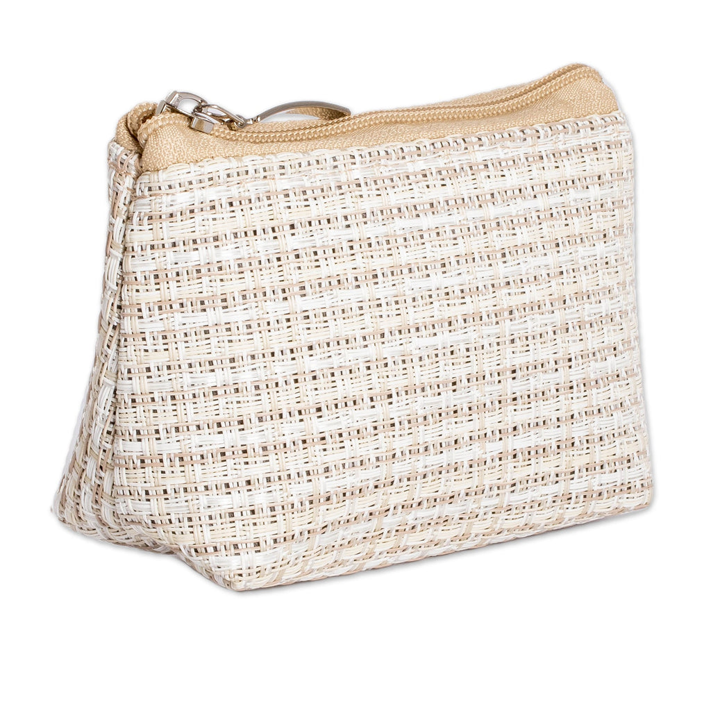 Costa Rican-Made Ecru Beige Coin Purse with Zipper Closure - Ecru Occasion