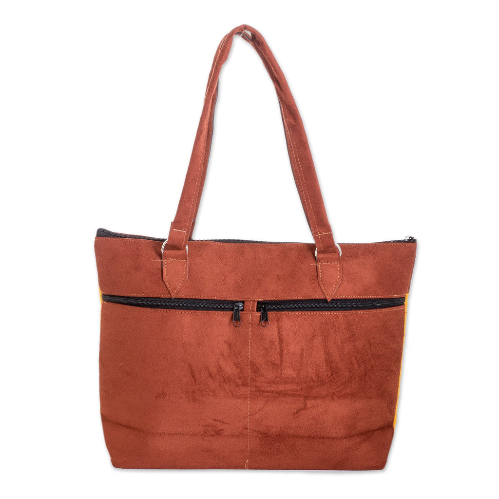 Colorful Hand-Woven Tote Bag with Floral Patterns - Country Flowers