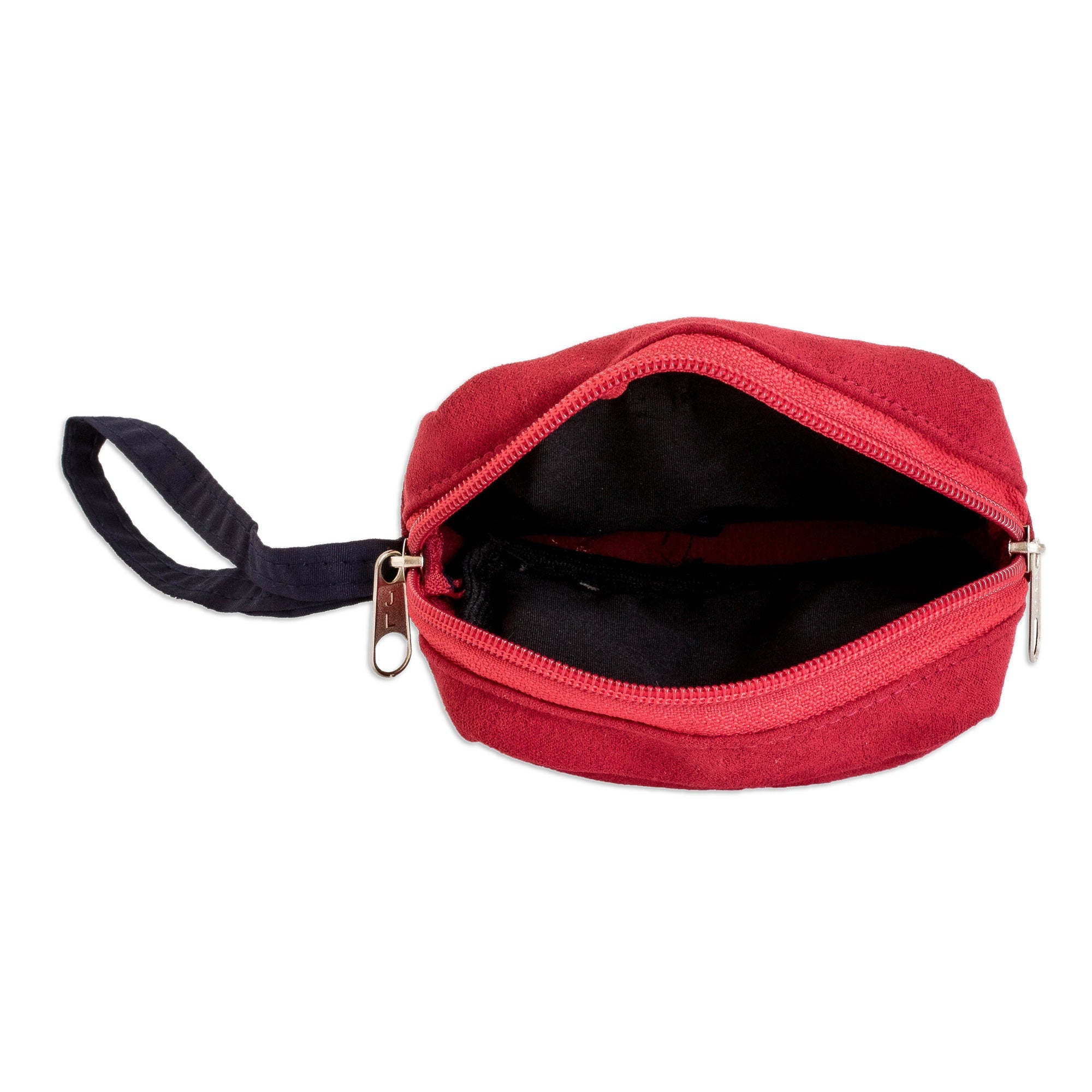 Red Geometric Cotton Coin Purse Hand-Woven in Guatemala - Vibrant Versatility