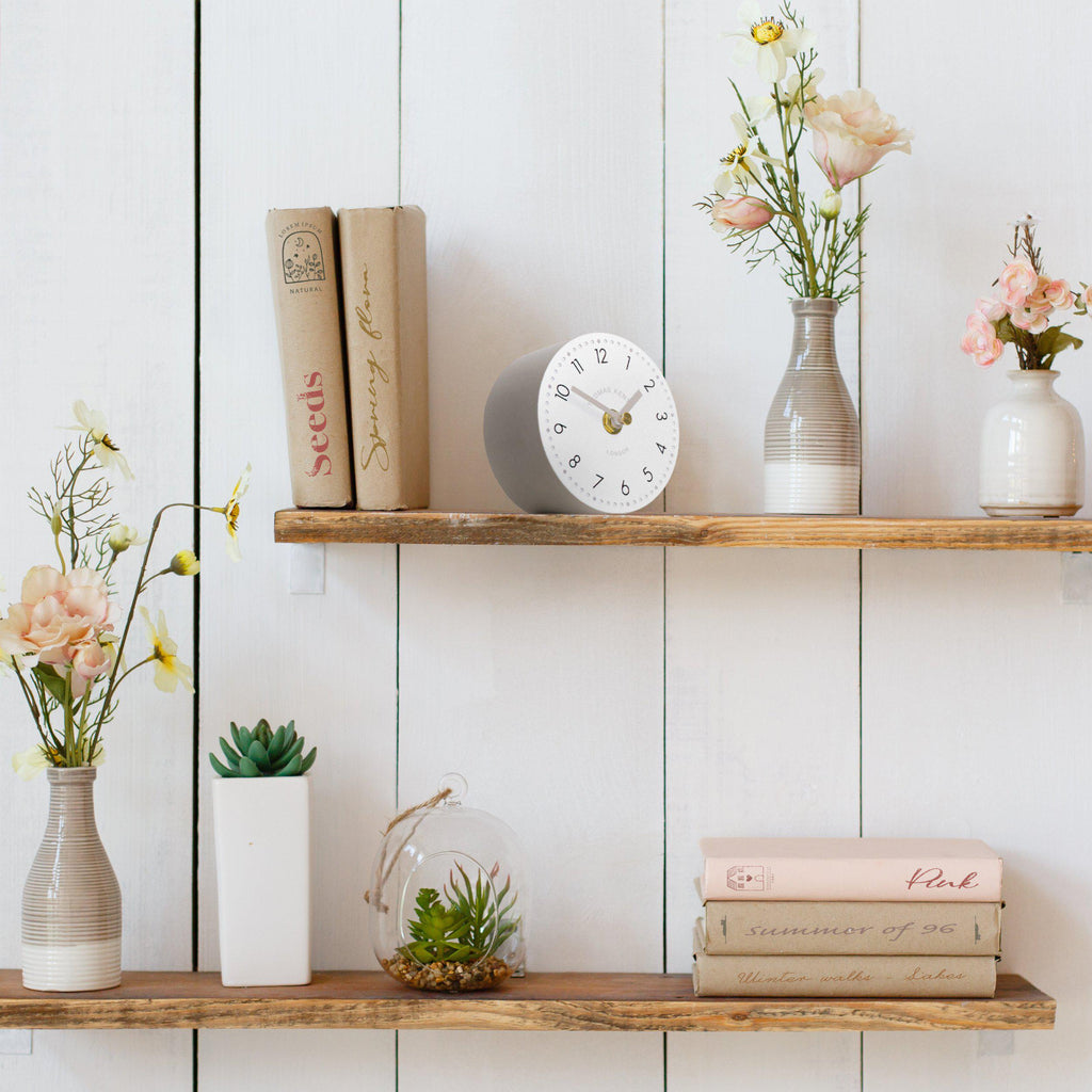 Tumbler Mantel Clock | Salt Grey | 4''